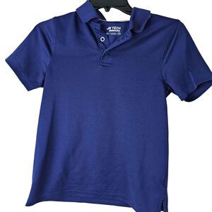JK‎ Tech Boys Navy Blue Moisture Wicking Polo Shirt Size M School Uniform